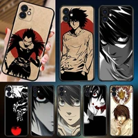 silicone tpu anime death note for apple iphone 13 12 11 mini xs xr x pro max se 2020 8 7 6 5 5s plus black phone case