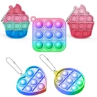 Миниатюрная пузырьковая сенсорная игрушка, брелок для ключей, игрушка для снятия стресса для аутизма, забавная игрушка антистресс для взрослых и детей