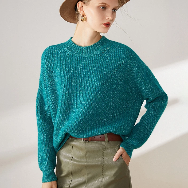 Новинка Осень-зима плотный свободный свитер Топ 100% кашемировый женский | Женская