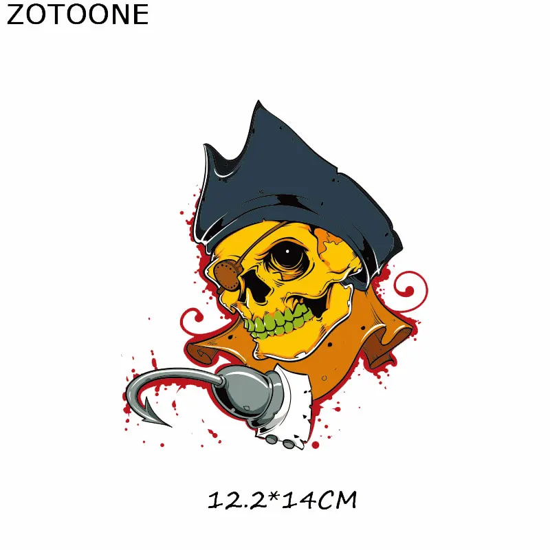 ZOTOONE цветок череп патч крутые наклейки в стиле панк утюжок на патчи для одежды