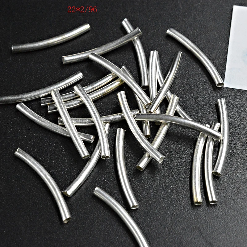 

FLTMRH 45pcs 22*2mm Wholesale Smooth Curved Tube Connector Charm Beads for Jewelry Making Bracelets