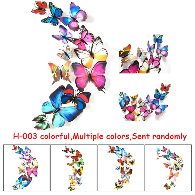 3D ПВХ настенное украшение в виде бабочки Стикеры s Декор для дома бабочка