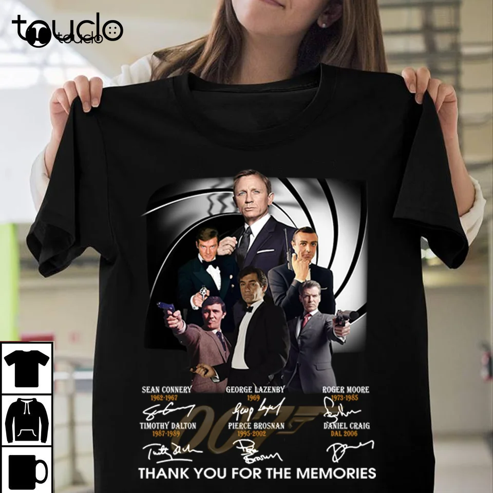 

James Bond 007 Sean Connery T-Shirt Thank You For The Memories Tee Unisex Custom Aldult Teen Unisex Digital Printing Tee Shirt