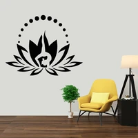 lotus flower vinyl decal sticker meditation yoga zen decal bohemian bedroom decorwindow decal mandala wall decoration