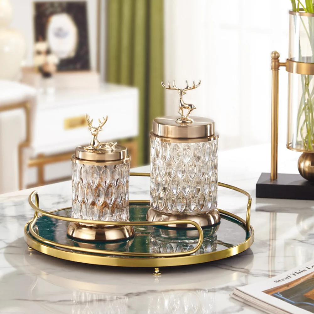 Светильник Роскошные аппаратные средства + Стекло лоток для хранения Спальня