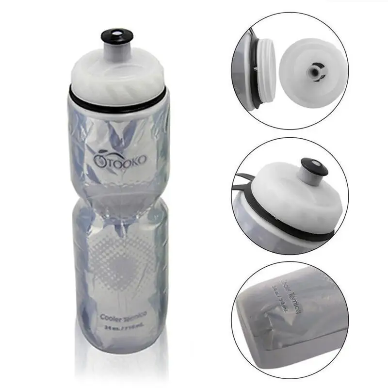 

710Ml Bicycle Water Bottle Outdoor Dual Layer Thermal Keeping Sport Bottle Hot Cold Water Cycling Outdoor Hiking Water Bottle