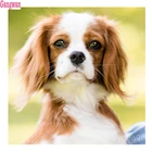 Алмазная 5d мозаика для домашних животных, набор сделай сам с вышивкой в виде собак, кавалеров, короля, Чарльза, спаниеля, с рисунком щенка, хобби