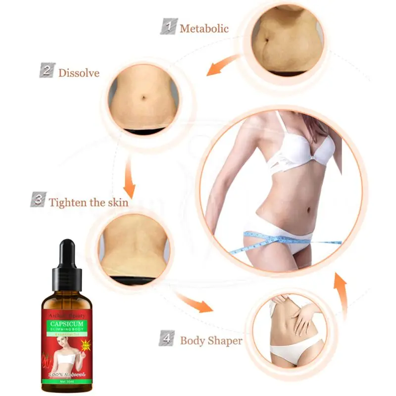 30 мл капсикум для похудения эфирное масло тела термальный массаж тонкие ноги
