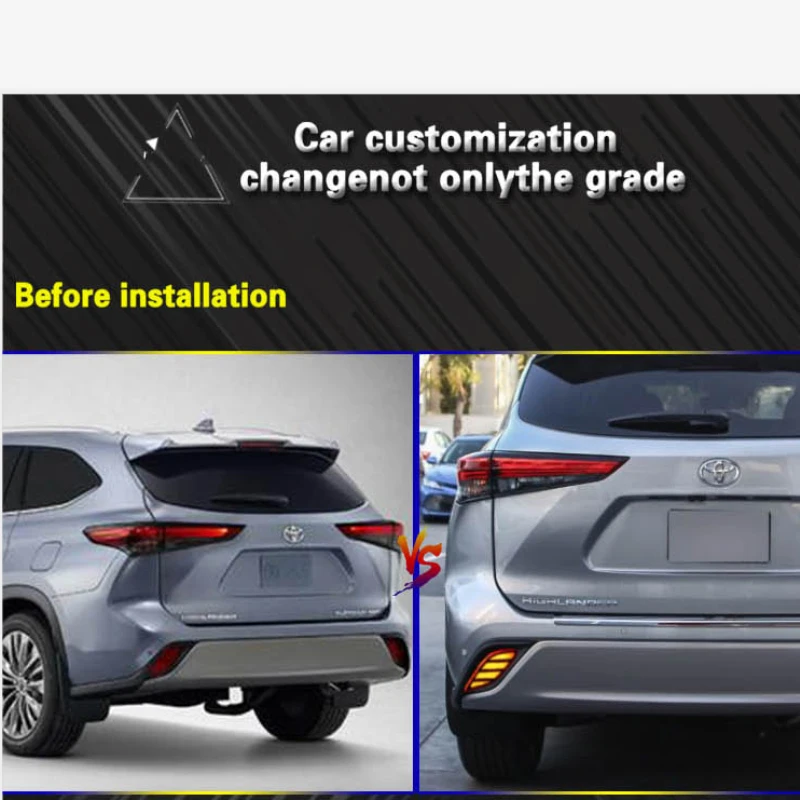 

Latest Turn Signal Light For Toyota Highlander 2020 LED Rear Bumper Fog Lights Brake Lights Turn Lights Parking Light