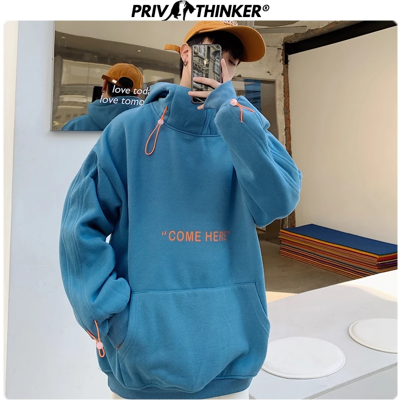 Privathinker, зимняя водолазка, толстовки, мужские, хип-хоп, свободные толстовки, ходи, модные, с буквенным принтом, плотные, теплые, женские пуловеры