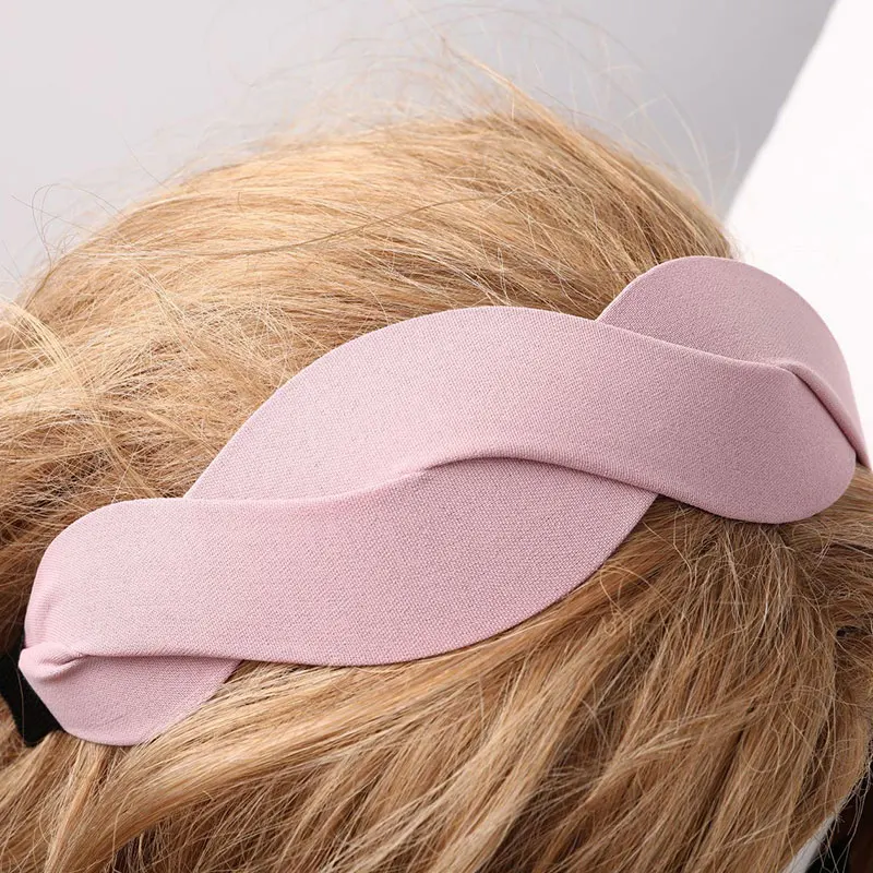 

Fashion Wave Shape Cross Weave Twist Headband Wide Head Hoop Hair Accessories Headwrap Hoop Hairband For Women Girls