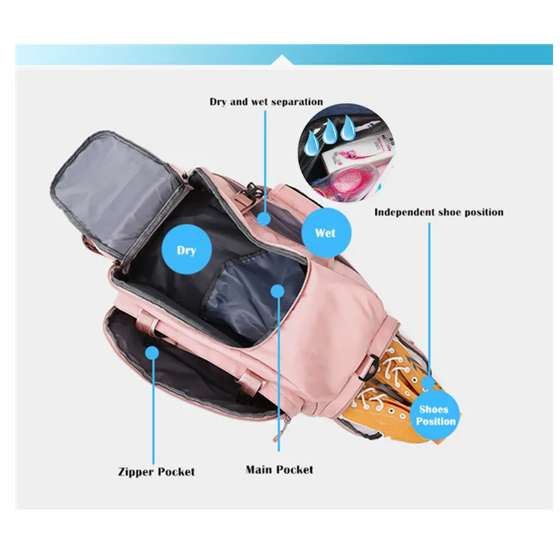 Men's Travel Big Bag Fitness Gym Large Handbag For Shoes Shoulder Training Women's Backpack Sport Bag