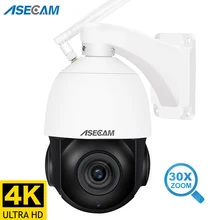 8MP 4K PTZ IP Camera Wifi Outdoor Human AI Auto Tracking 30x Optical Zoom POE Onvif CCTV P2P Audio Home Security Camera Camhi