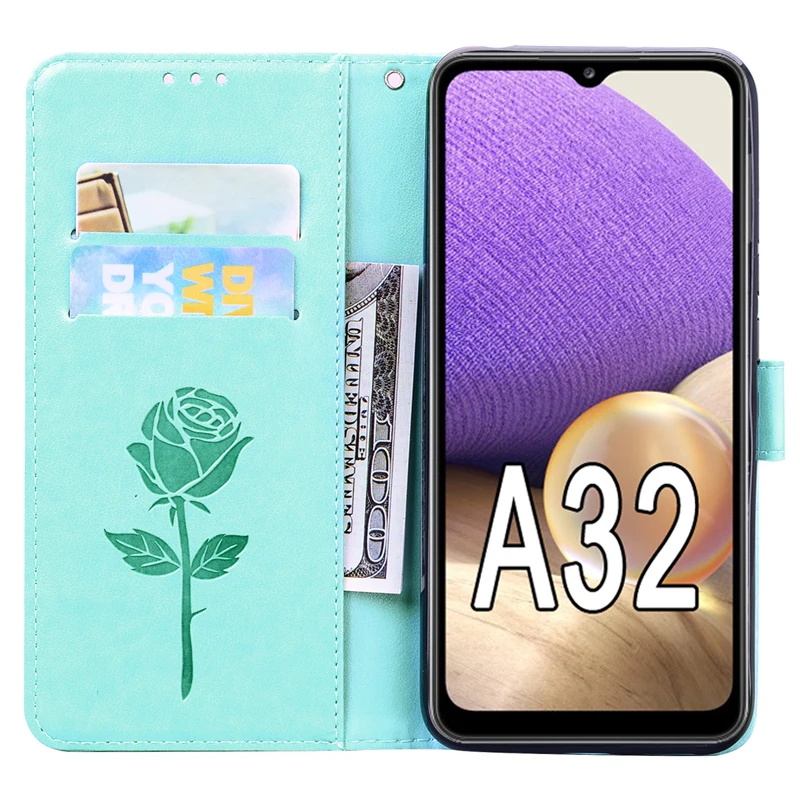 Чехол-книжка для Samsung Galaxy A32 кожаный с отделением-бумажником 4G 5G SM A325F A325M A326B