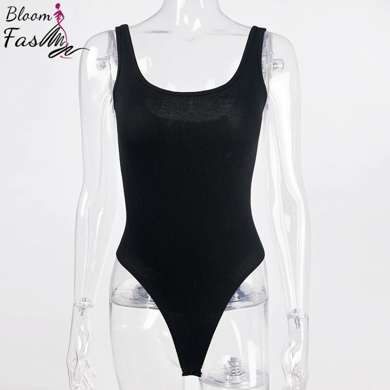 

Hot Summer Womens Tanks Sexy Playsuits Backless Base Clothes Slim Jumpsuits Black and White Solid Color S-XL Overalls Bodysuit