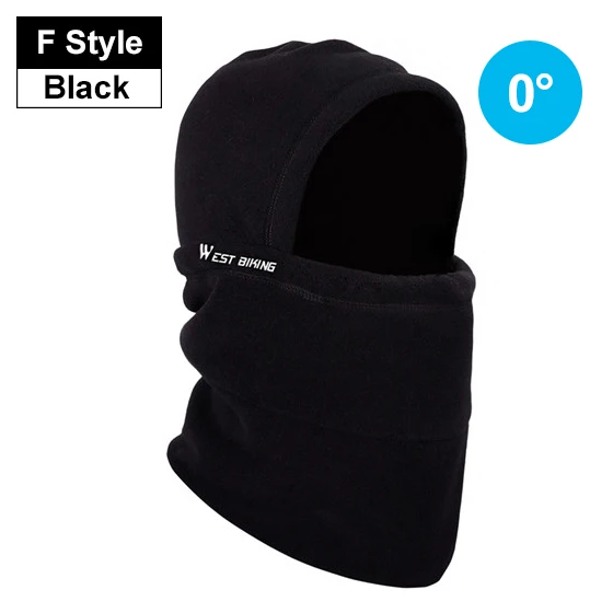 F-Black Full Face WEST BIKING, зимняя велосипедная маска, флисовая термальная Балаклава, сохраняющая тепло, ветрозащитная Лыжная маска, шапка для сноуборда, велосипеда, велосипедная лицевая маска - Цвет: F-Black Full Face