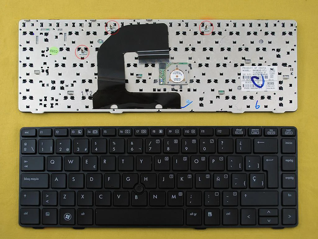 Новая клавиатура Teclado с испанской раскладкой для HP Probook 6470b 6475b черная рамка