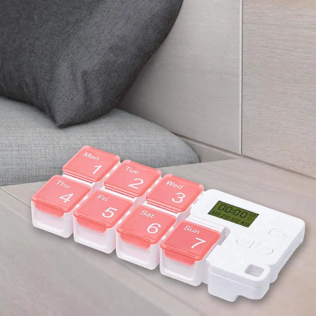 Weekly Pill Organizer Timing Reminder Durable 7 Day Cells Containe for Travel | Красота и здоровье