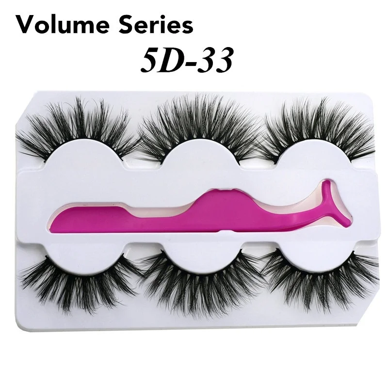 Ресницы норковые многоразовые ручной работы с 1 пинцетом 3 пары|Накладные