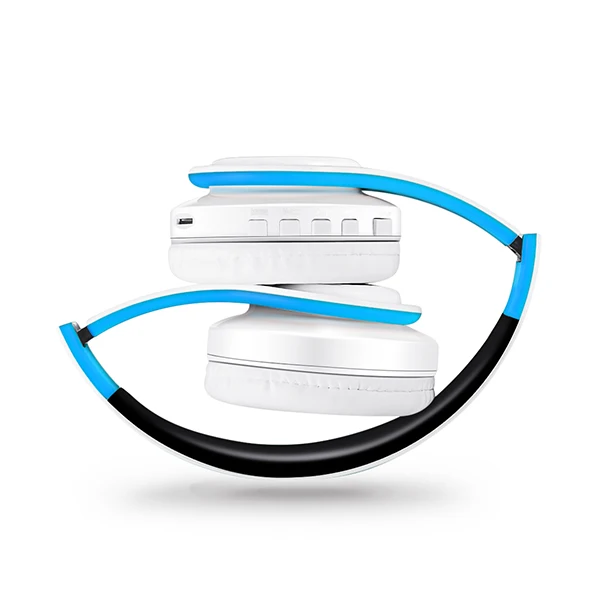 white blue Новые золотые Bluetooth наушники беспроводные стерео гарнитуры наушники с микрофоном/TF картой - Цвет: white blue