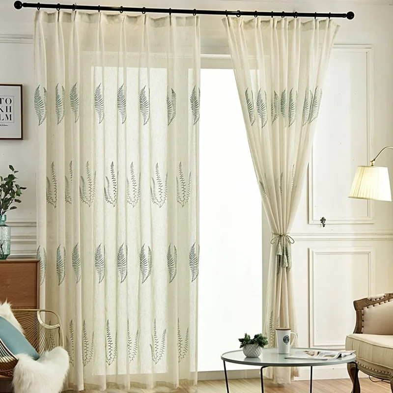 Скандинавские шторы для гостиной столовой спальни свежая льняная ткань зеленые