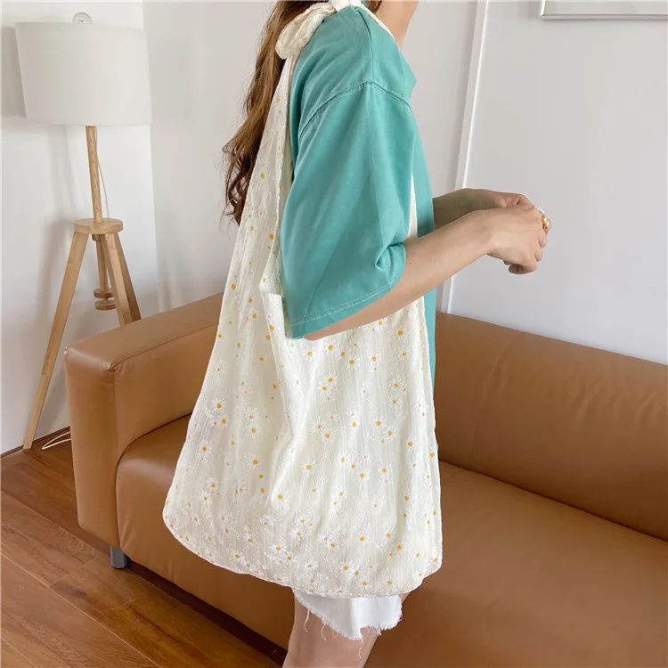 casual large capacity tote designer sweet daisy women shoulder meseenger bags canvas lady crossbdoy bag summer beach big purses | Багаж и