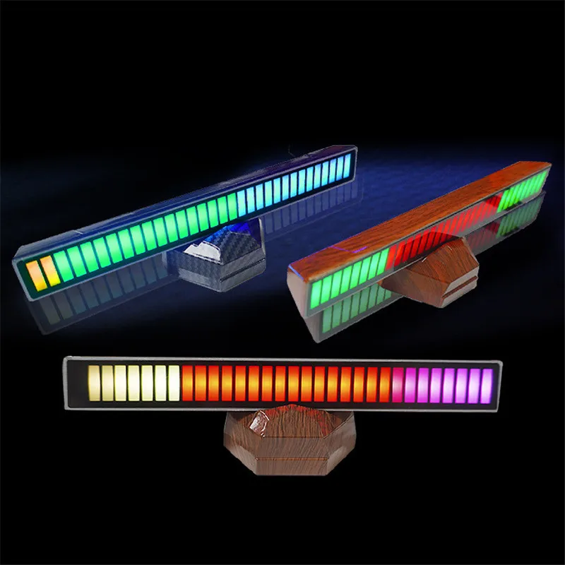 

Sound Control LED Light RGB Voice Activated Music Rhythm Ambient Light with 32 LED 18 Colors Pickup Lamp Car Atmosphere Light