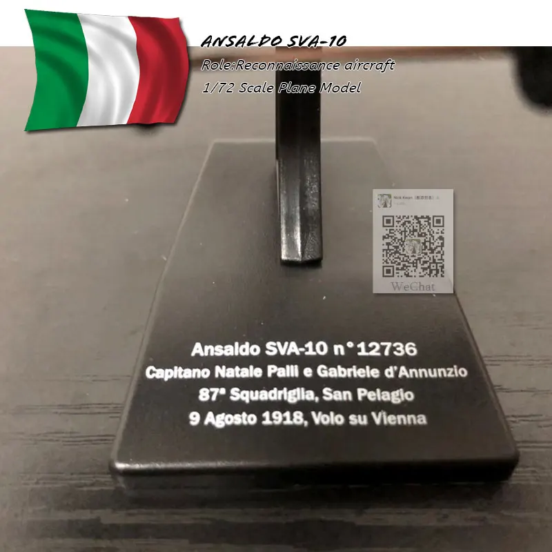 ITALERI 1/72 масштаб военная модель игрушки Италия Ansaldo SVA-10 истребитель литой металлический самолет модель игрушки для сбора/подарок