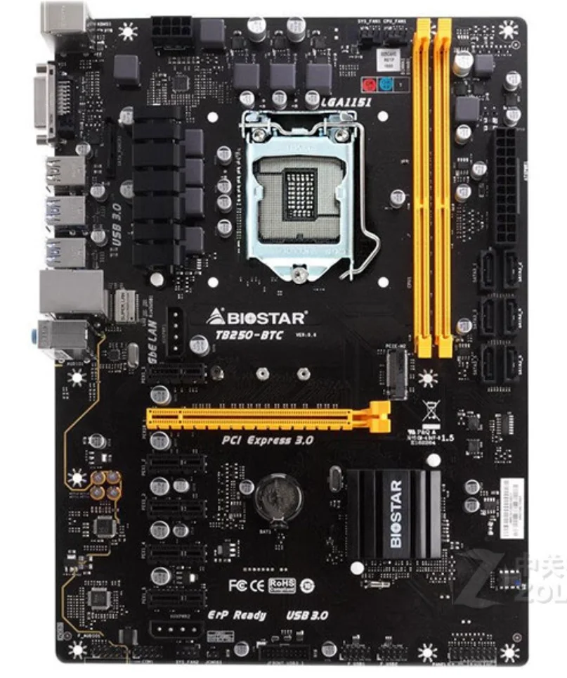 Материнские платы BTC BIOSTAR TB250-BTC 6PCIE B250 LGA 1151 DDR4 ATX материнская плата для майнинга