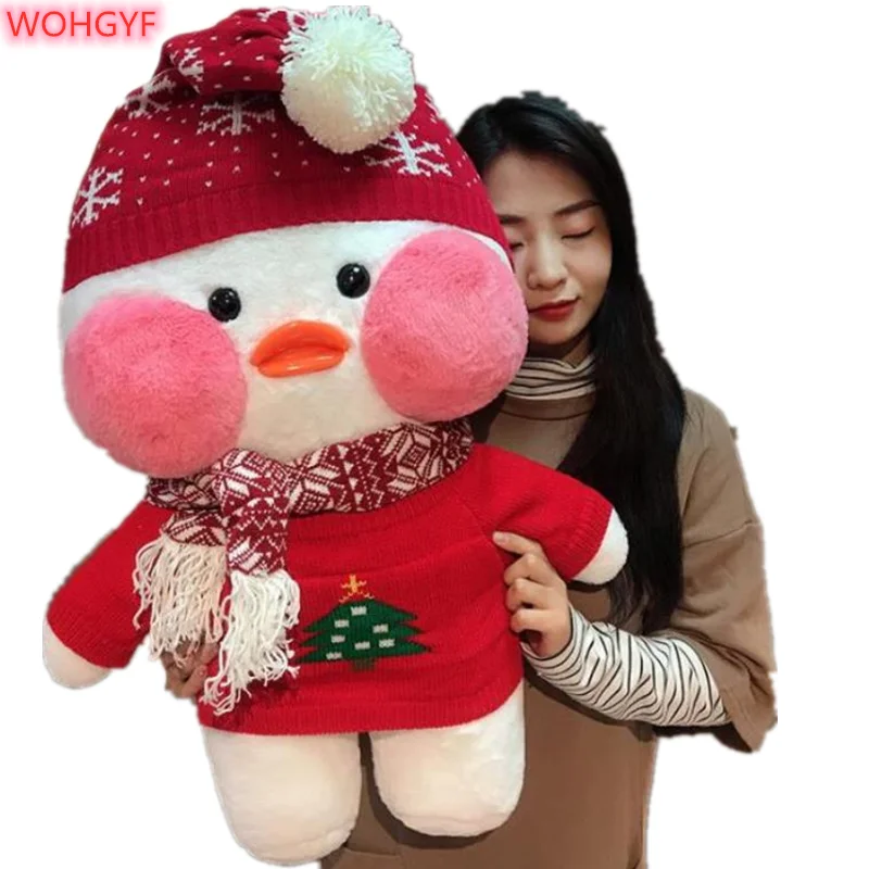 80 см Kawaii LaLafanfan плюшевая игрушка кафе утка мультфильм Милая Утка Мягкая кукла