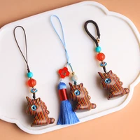 new rainbow unicorn pendant painted wood carving cute mobile phone chain keychain car pendant male and female u disk pendant