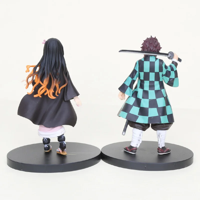Набор из 2 новых 16 см аниме Demon Slayer Tanjirou Kamado Kimetsu no Yaiba Kamado Nezuko ПВХ фигурка Коллекционная модель куклы