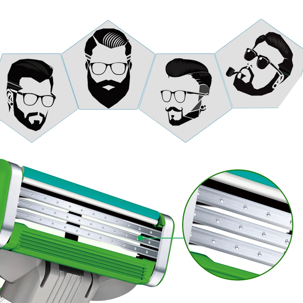 8 шт./упак. Для Мужчин's Безопасность бритвенные лезвия для ухода за кожей лица