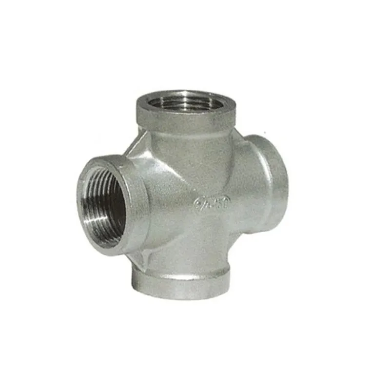 

1/2" DN15 Female BSPT Thread Pipe Fitting 4 Way Stainless Steel SS304 Cross Type Coupling Pipe Connector