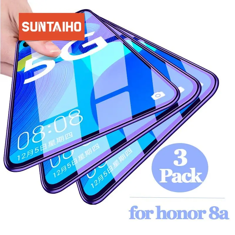 Закаленное стекло Suntaiho для Honor 8a 3 шт. защитное Защита экрана Huawei 8 A 10 20 lite 7 7a 9x |
