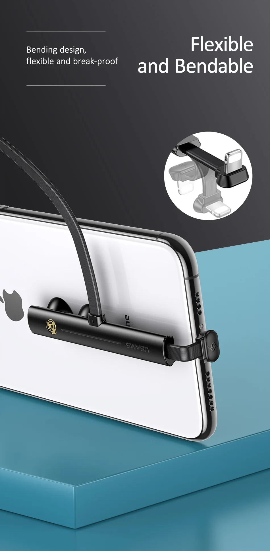 USAMS USB кабель для iPhone X 8 7 6 Micro type C кабель игровой Кабель Micro-USB провод присоски USB кабель для Xiami 9 samsung S9 S8