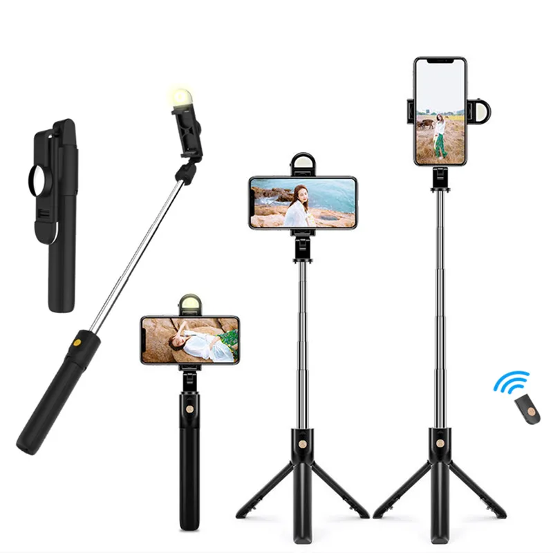 

Bluetooth Control Foldable Selfie Stick With Fill Light Remote Shutter Mini Extendable Tripod For Phone Mobile Phone Accessories