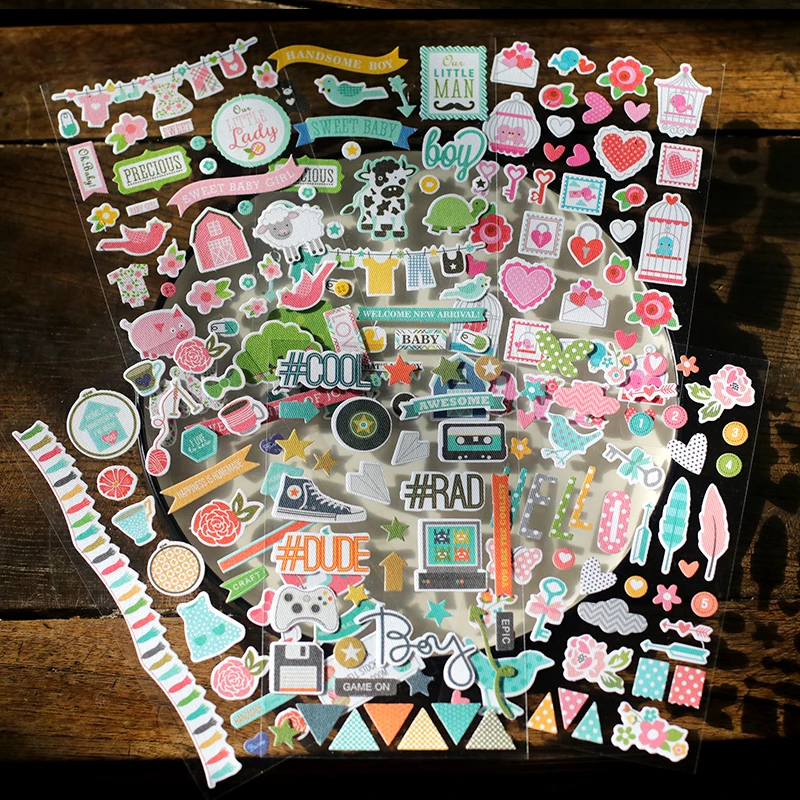 6 рисунков на выбор красивые тканевые наклейки для детского фотоальбома сделай