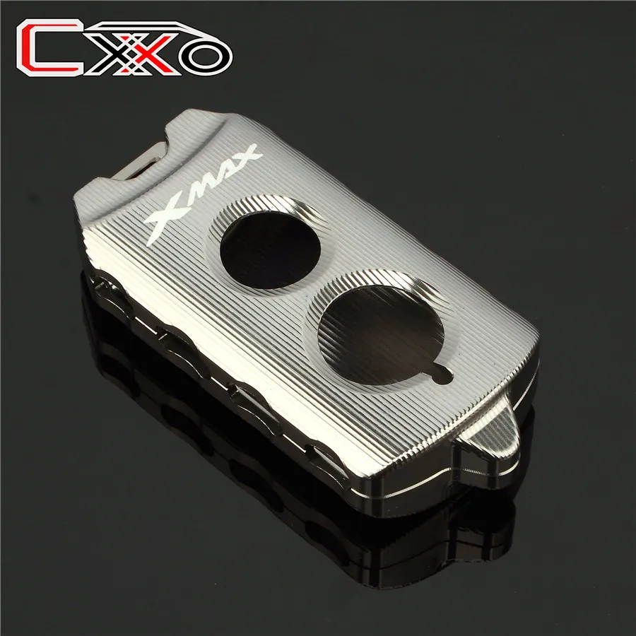 XMAX logo Titanium Мотоциклетный алюминиевый чехол для ключей для YAMAHA X-MAX 125 250 400 XMAX 300 17-19 держатель для ключей протектор QBIX AEROX 155 NVX 125 155 - Цвет: XMAX logo Titanium