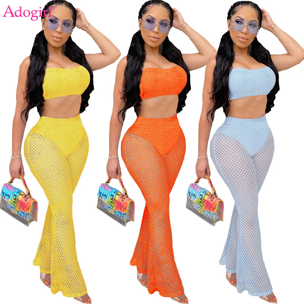 Пикантный сетчатый топ Adogirl комплект из двух предметов Модный повседневный