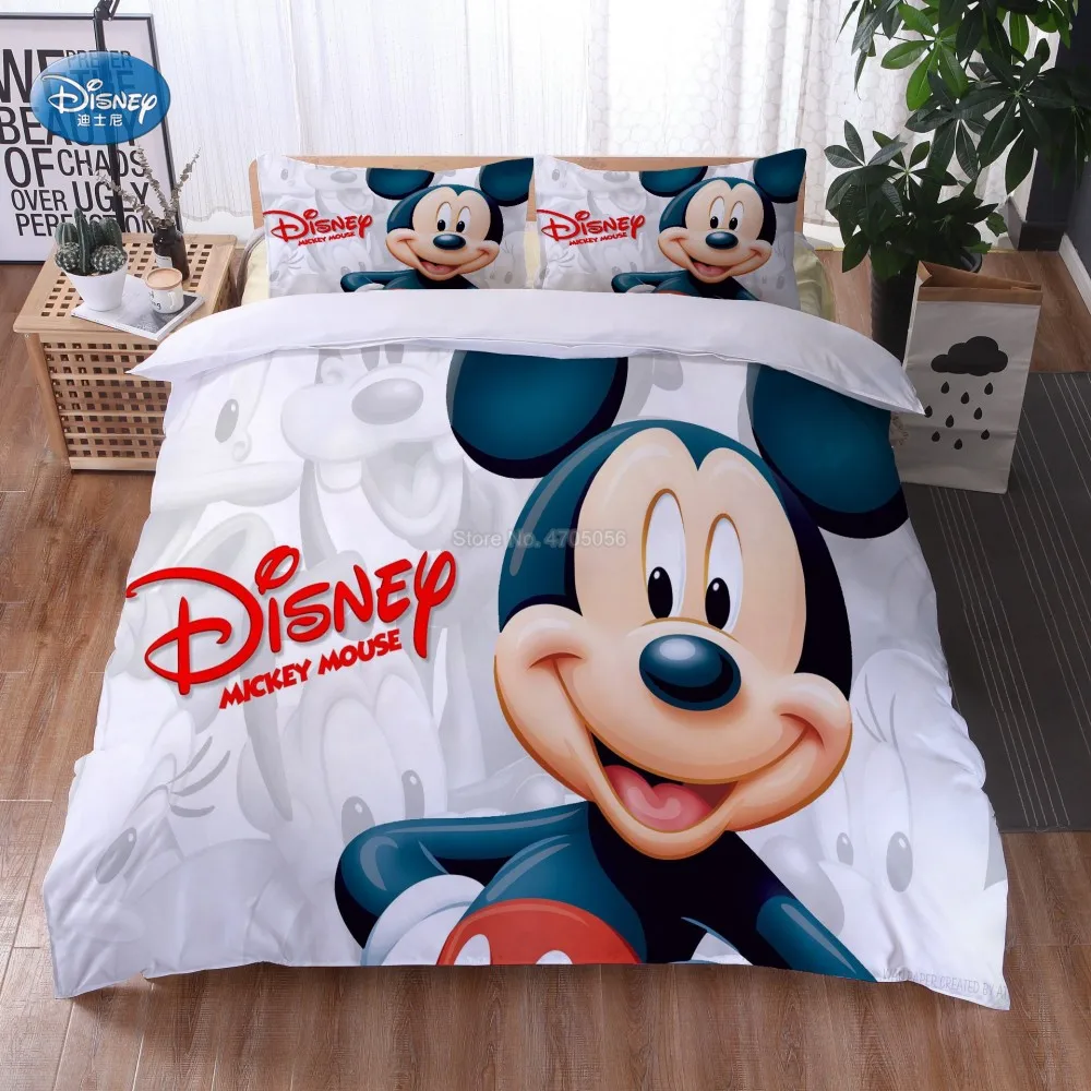 

Disney Mickey Minnie mouse Cartoon Bedding Set Lovely Couple single Twin Full King Duvet Cover PillowCase Gift for Children