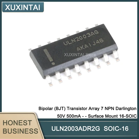 50 шт./Лот Новый оригинальный биполярный транзистор ULN2003ADR2G ULN2003 (BJT) 7 NPN Darlington 50 в 500 мА-поверхностное крепление 16-SOIC