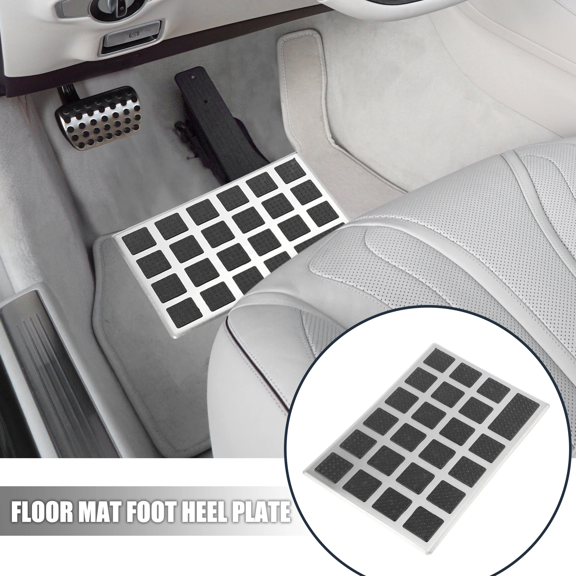 Uxcell 2 шт. ПВХ Нержавеющая сталь автомобиль грузовик коврик для ног пятки пластины