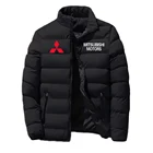 Куртка-бомбер мужская зимняя хлопковая, с логотипом автомобиля Mitsubishi