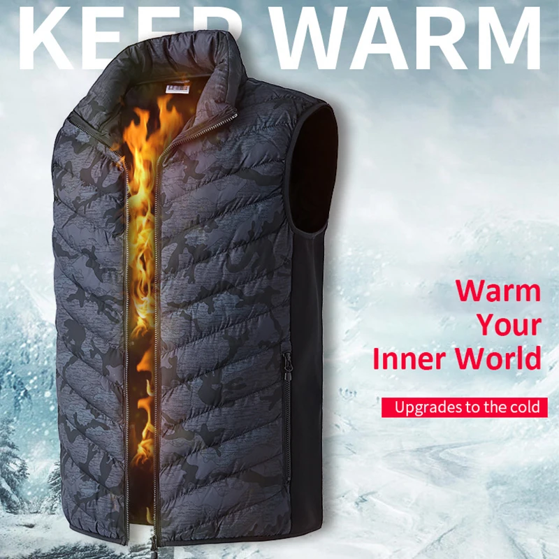 PARATAGO для мужчин и женщин зимний теплый жилет большой размер L-6XL USB инфракрасный с