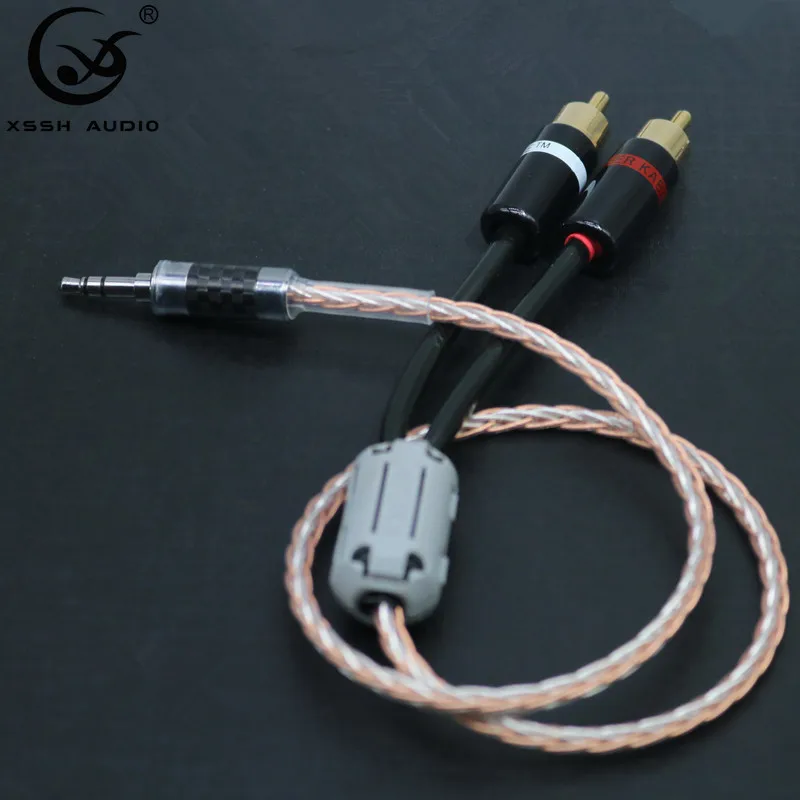 Hi-Fi Canare 3 5 мм 2RCA аудио кабель для ПК усилитель соединения высокого качества Jack RCA |