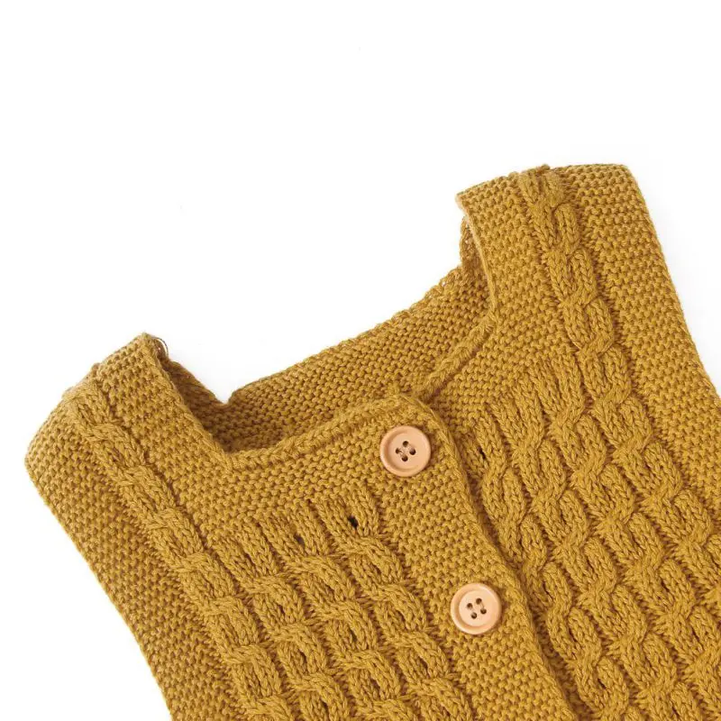 

Autumn Baby Girls Boys Clothes Sleeveless Knitted Solid Print Rompers Kids Boys Long Jumpsuit Baby Clothes