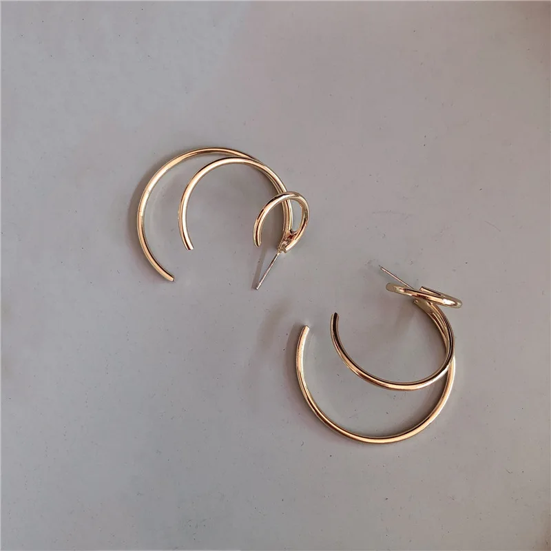 

women's hoop earrings 2019 metal fashion gold earrings heart circle tassel trendy hoop earrings jewelry party