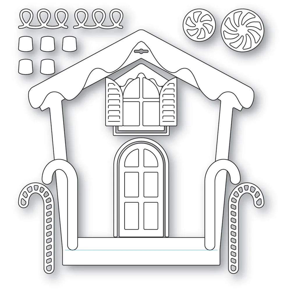 

Gingerbread House Frame Arrival New Metal Cutting Dies Scrapbook Diary Decoration Stencil Embossing Template Diy Gift Card 2021