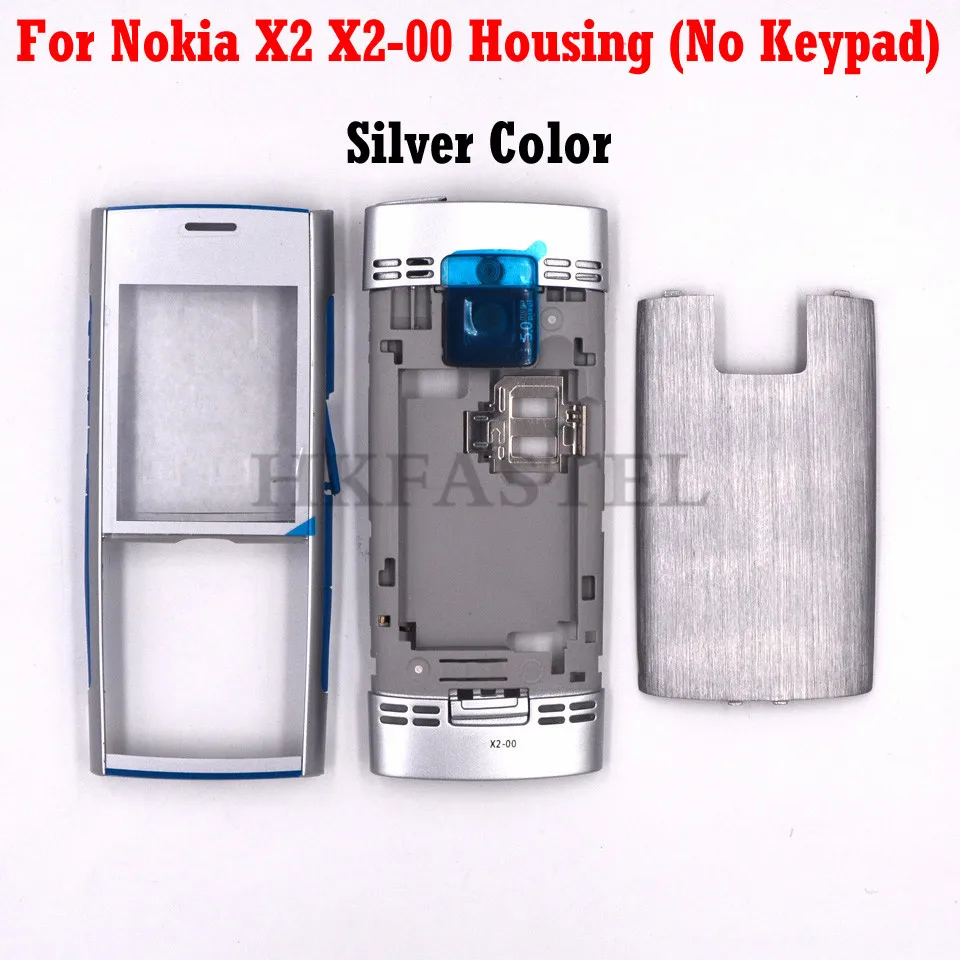 Silver Color No Key Для Nokia X2 X2-00 полный корпус для мобильного телефона чехол+ английский/русский/арабский клавиатура+ инструменты - Цвет: Silver Color No Key